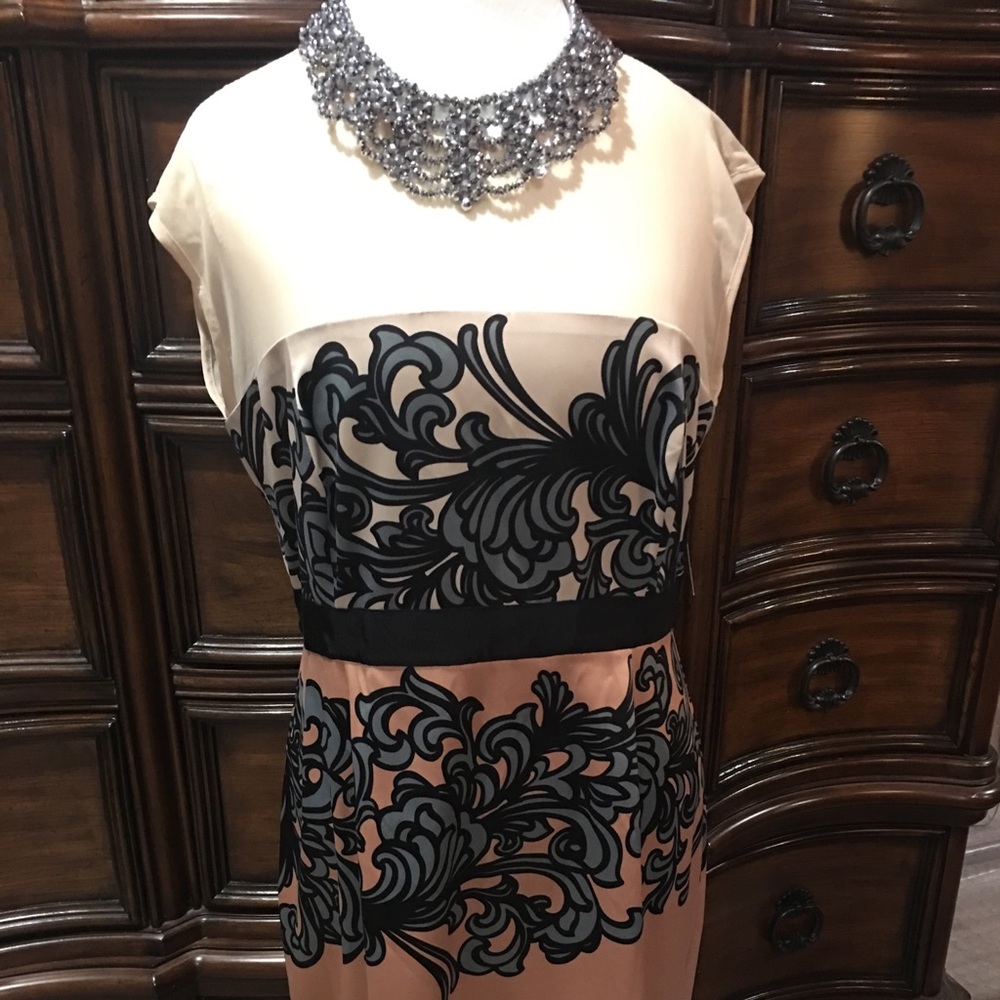 NY&C Pink Nude Demask Print Dress